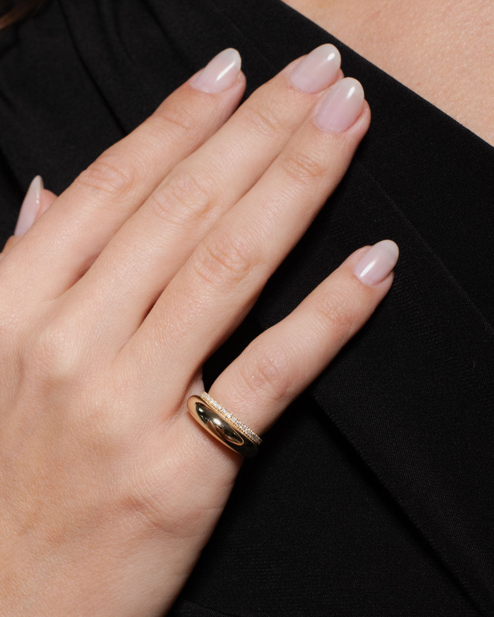 heroyne Eternity Ring Small Dome Ring Diamonds 9k Solid Gold 1