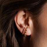 heroyne Eternity Earring Eternity Baguette Earring 18k Gold Vermeil White Topaz Gemstone Over-the-Ear Statement Earring