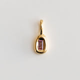 Baguette Pinker Turmalin Diamant Droplet Kette