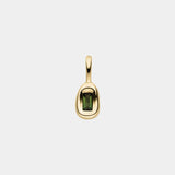 Baguette Grüner Turmalin Droplet Kette