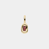 Baguette Pinker Turmalin Diamant Droplet Kette