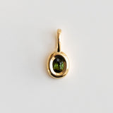 Oval Grüner Turmalin Diamant Droplet Kette