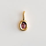 Oval Pinker Turmalin Diamant Droplet Kette