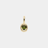 Oval Grüner Turmalin Diamant Droplet Kette