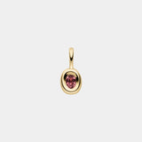Oval Pinker Turmalin Diamant Droplet Kette