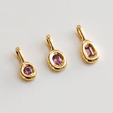 Baguette Pinker Turmalin Diamant Droplet Kette