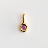 Round Pink Turmalin Diamant Droplet Kette