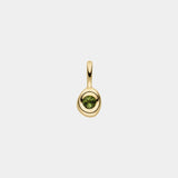 Round Brilliant Grüner Turmalin Droplet Kette