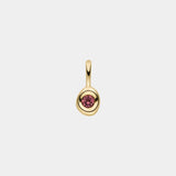 Round Pink Turmalin Diamant Droplet Kette