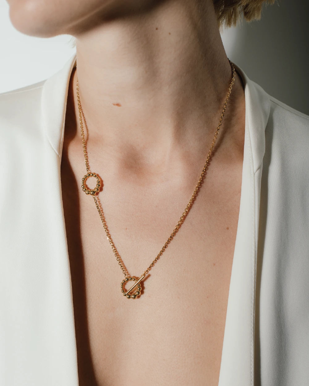 heroyne Big Julia Double Toggle Necklace 14 karat Gold Vermeil 1