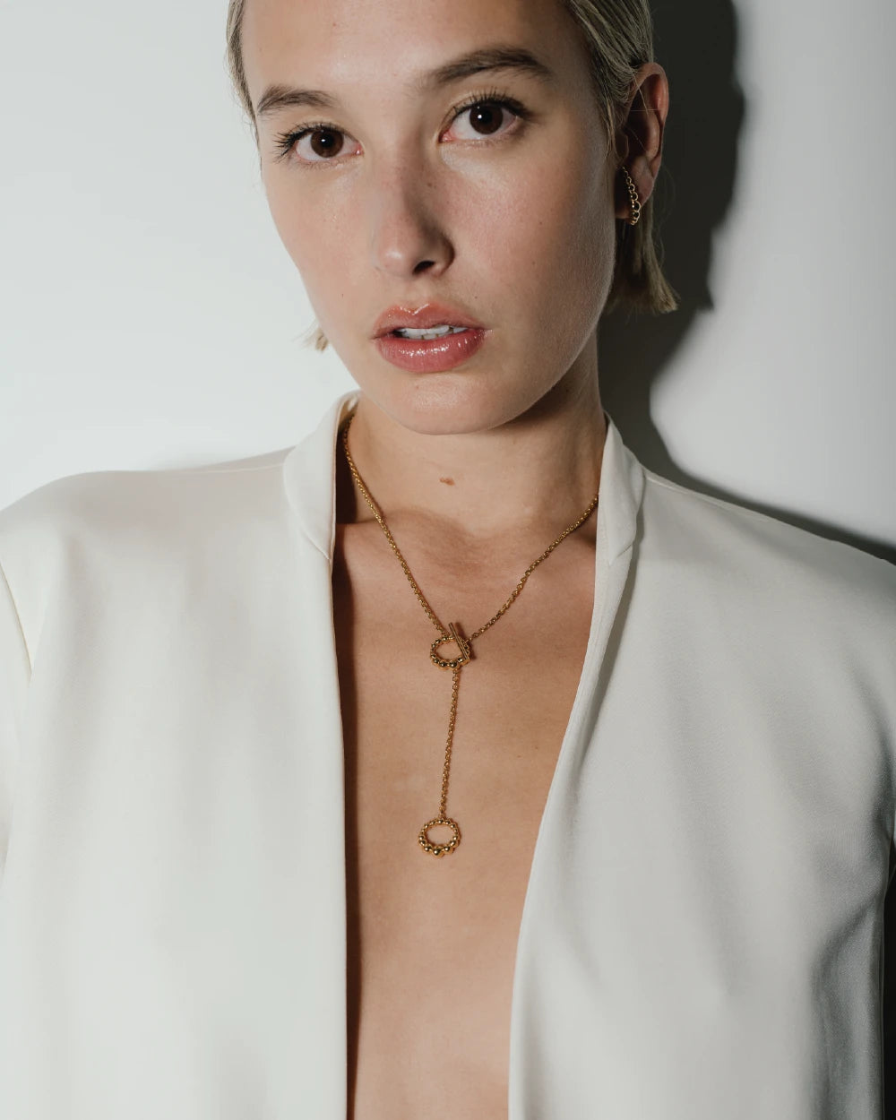 heroyne Big Julia Double Toggle Necklace Y-Style 14 karat Gold Vermeil 4