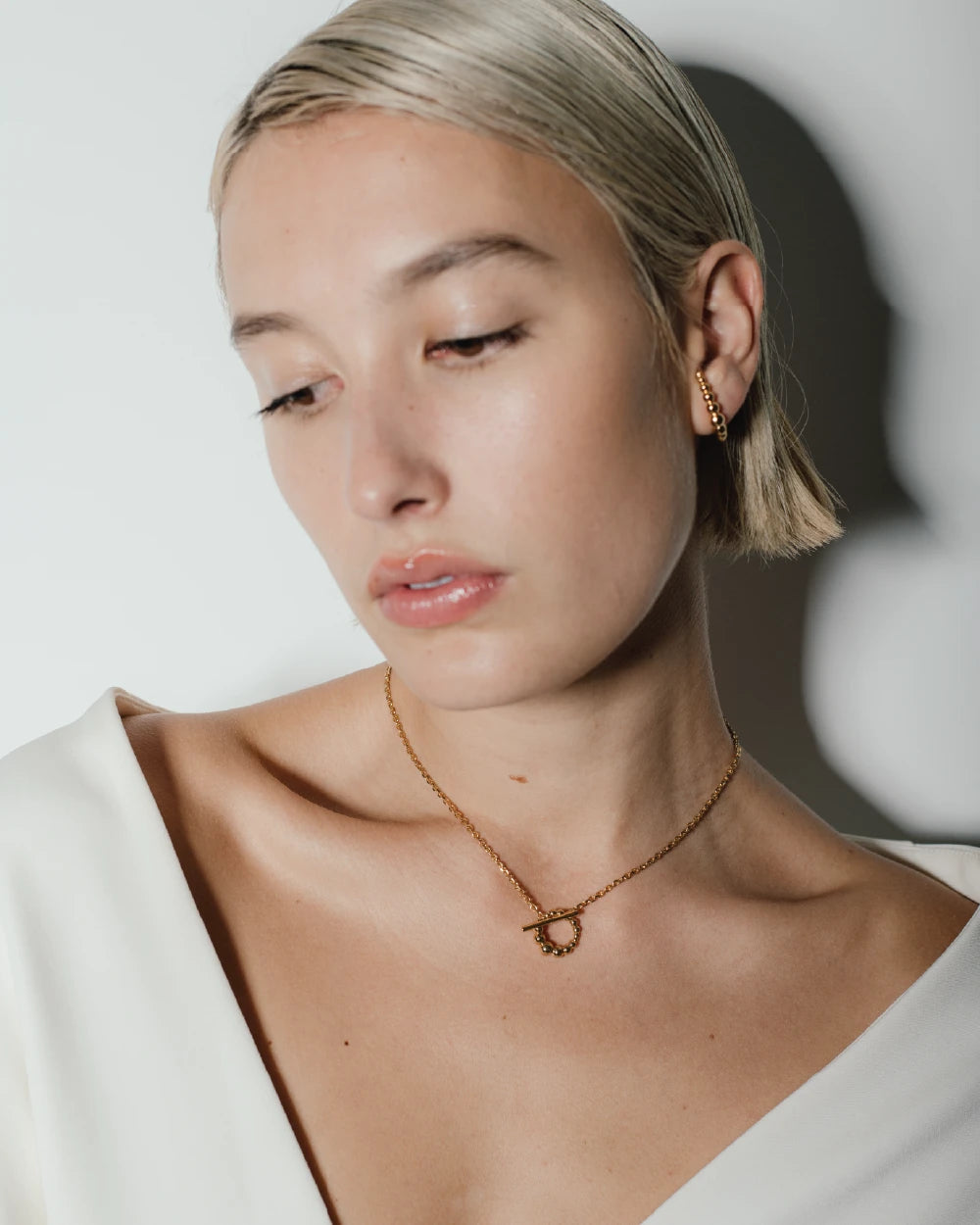 heroyne Big Julia Toggle Necklace 14 karat Gold Vermeil 4