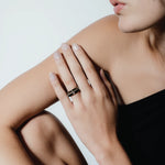 heroyne Black Emotion Set Eternity Ring Solid Gold 14 karat Gold Vermeil 1