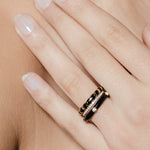 heroyne Black Emotion Set Eternity Ring Solid Gold 14 karat Gold Vermeil 2