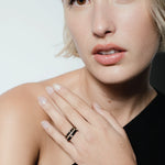 heroyne Black Emotion Set Eternity Ring Solid Gold 14 karat Gold Vermeil 3