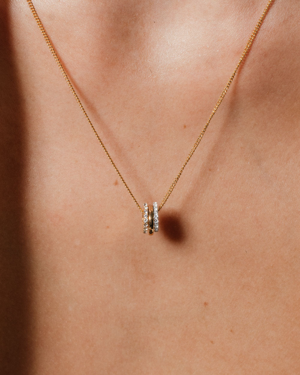 heroyne Charming Charms Necklace Topaz Gemstones 18k Gold Vermeil 925 Sterling Silver 1