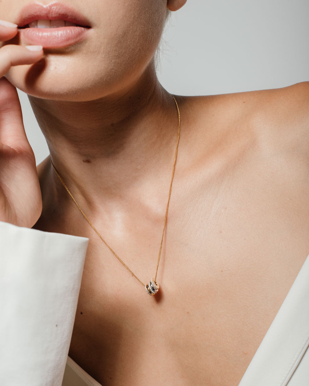 heroyne Charming Charms Necklace Topaz Gemstones 18k Gold Vermeil 925 Sterling Silver 12