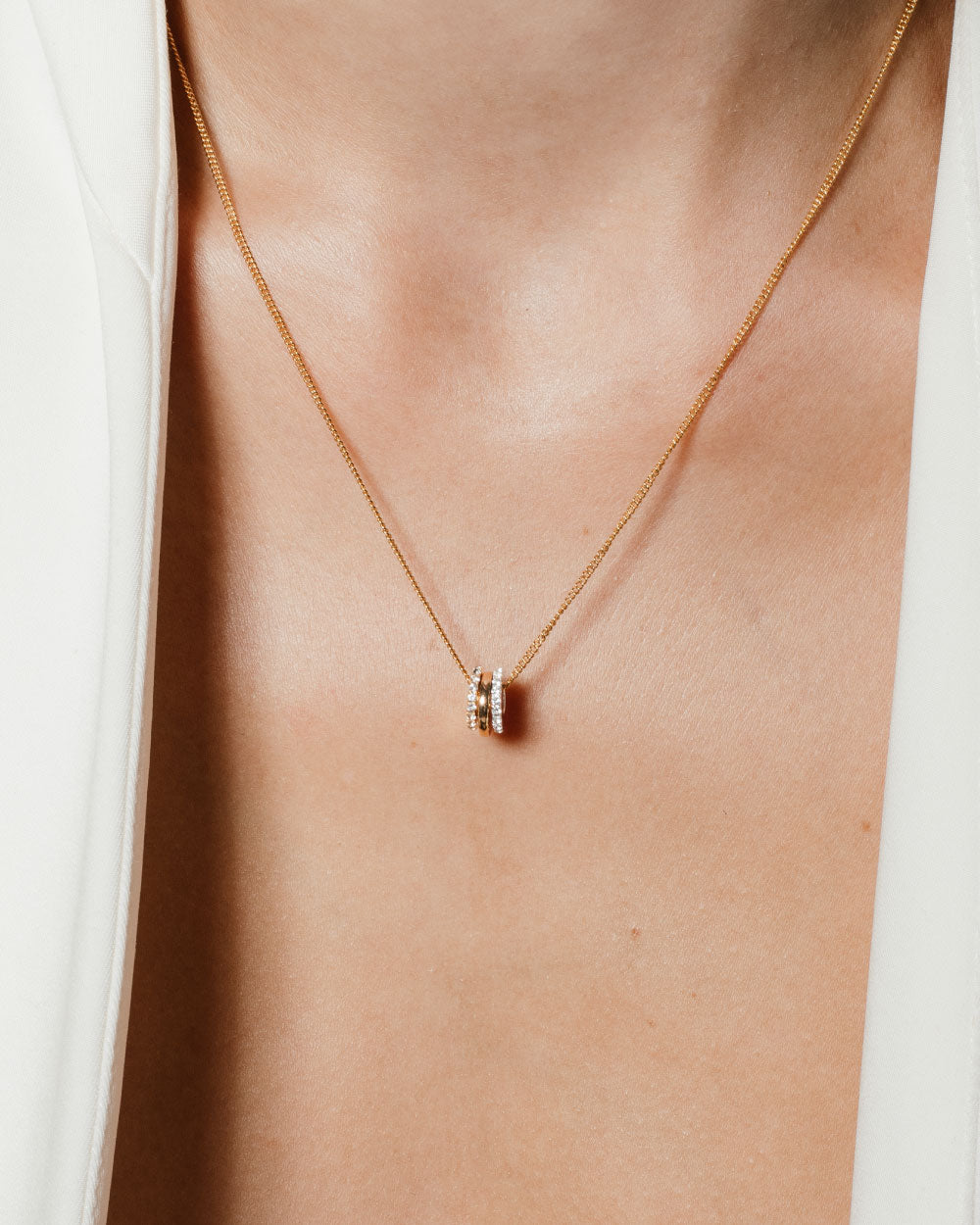 heroyne Charming Charms Necklace Topaz Gemstones 18k Gold Vermeil 925 Sterling Silver 3