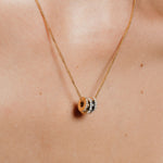 heroyne Charming Charms Necklace Topaz Gemstones 18k Gold Vermeil 925 Sterling Silver 8