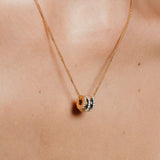 heroyne Charming Charms Necklace Topaz Gemstones 18k Gold Vermeil 925 Sterling Silver 8