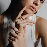 heroyne - Connected Ring - 14k Gold Vermeil - Size 54 - Statement Ring - minimalistic - double Ring - gold ring