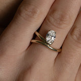 Curved Illusion Solitaire Oval Diamond Ring 1.0 ct - heroyne