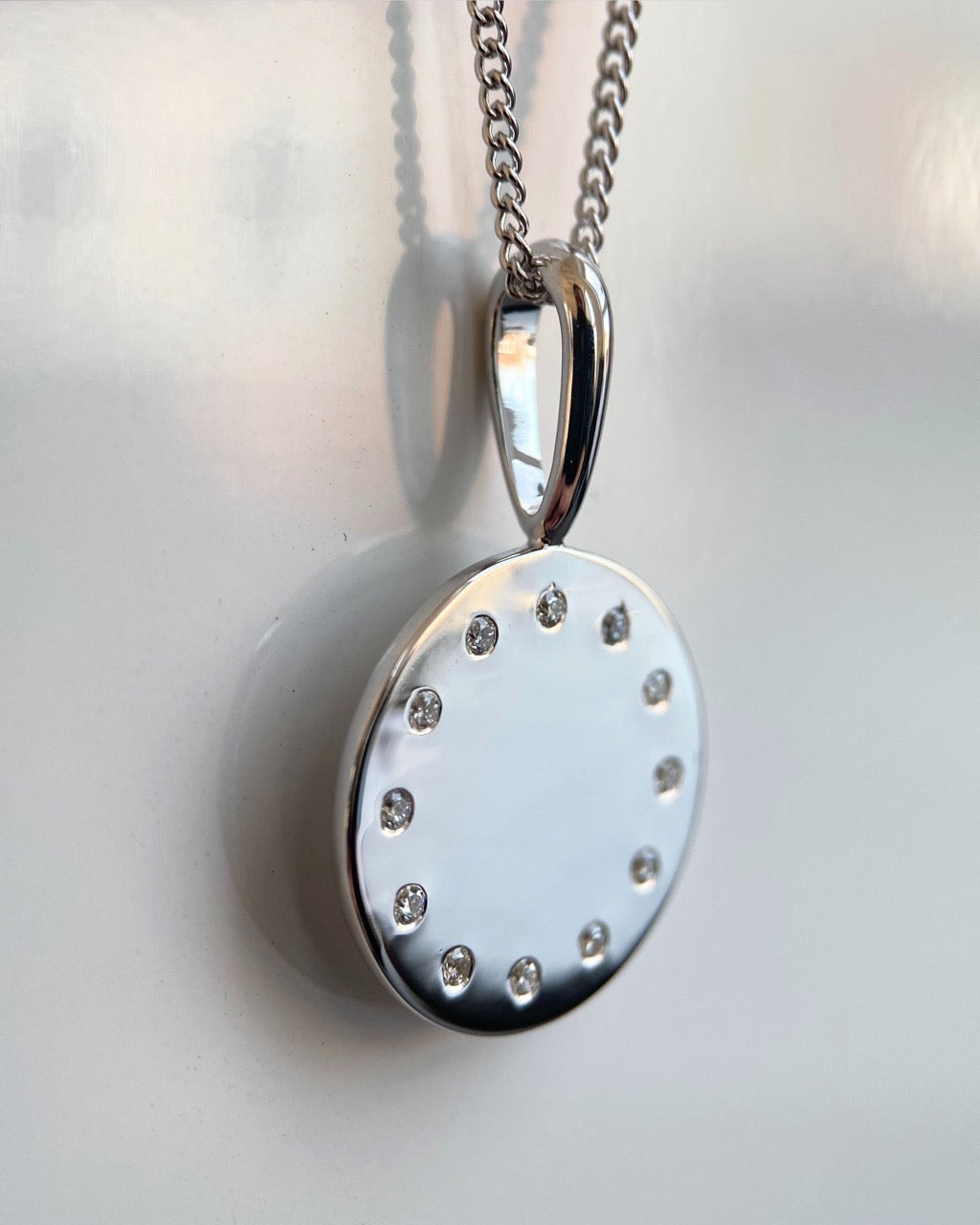 heroyne Diamond Disc Pendant Necklace Diamonds 925 Sterling Silver 2