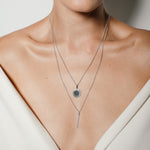 heroyne Diamond Disk Pendant Eternity Pendant Necklace 925 Sterling Silver Diamonds Topaz 1