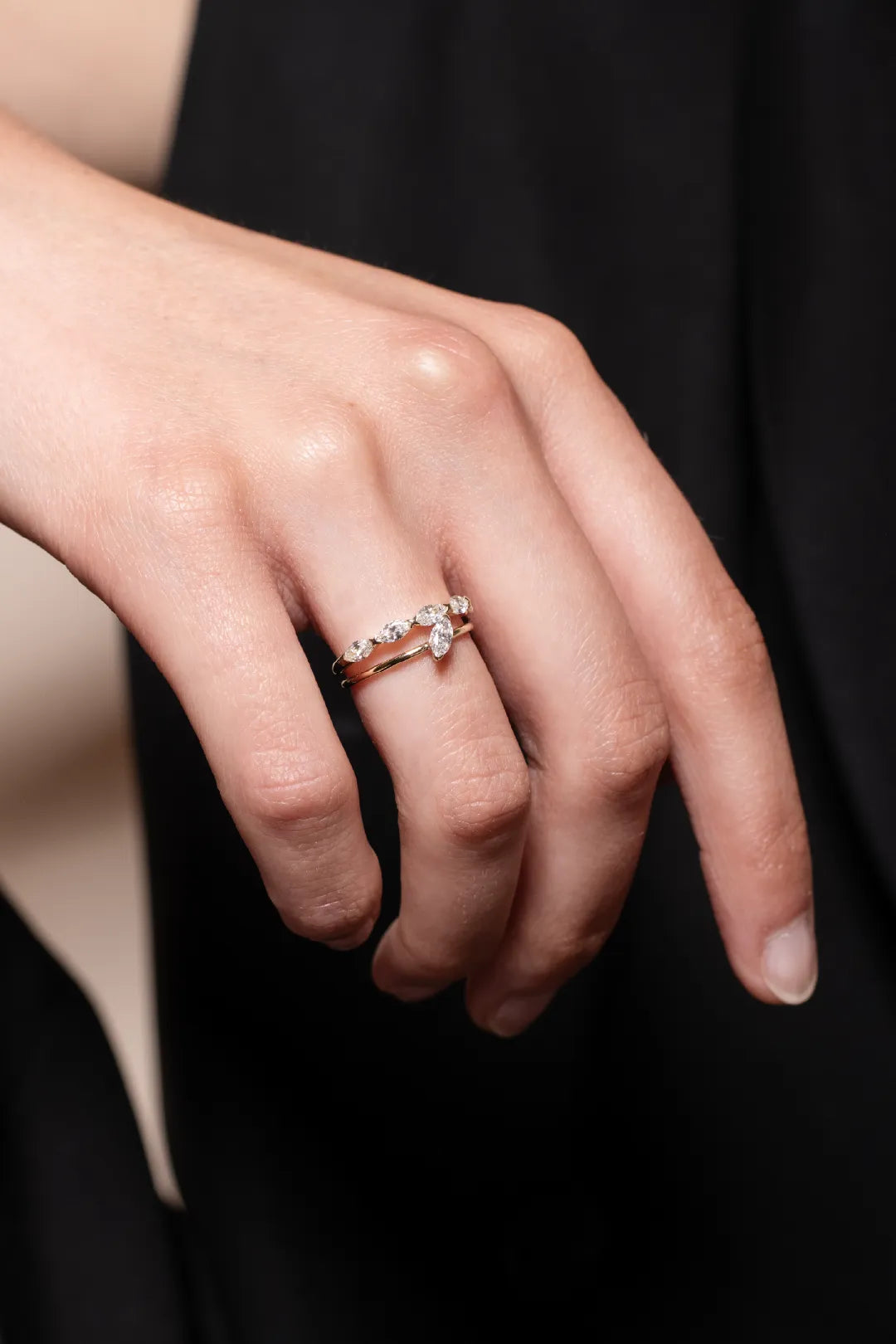 Tilted Marquise Diamond Solitaire Ring - heroyne