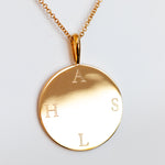 heroyne Engravable Large Disc Necklace 18k Gold Vermeil 1