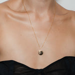 heroyne Engravable Topaz Disc Necklace 18k Gold Vermeil 2