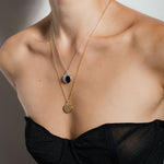 heroyne Engravable Topaz Disc Necklace 18k Gold Vermeil Customizable Disc Pendant 925 Sterling Silver 2
