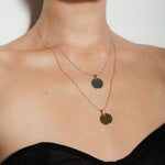 heroyne Engravable Topaz Disc Necklace 18k Gold Vermeil Customizable Disc Pendant 925 Sterling Silver 3