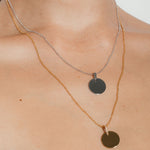heroyne Engravable Topaz Disc Necklace 18k Gold Vermeil Customizable Disc Pendant 925 Sterling Silver 4