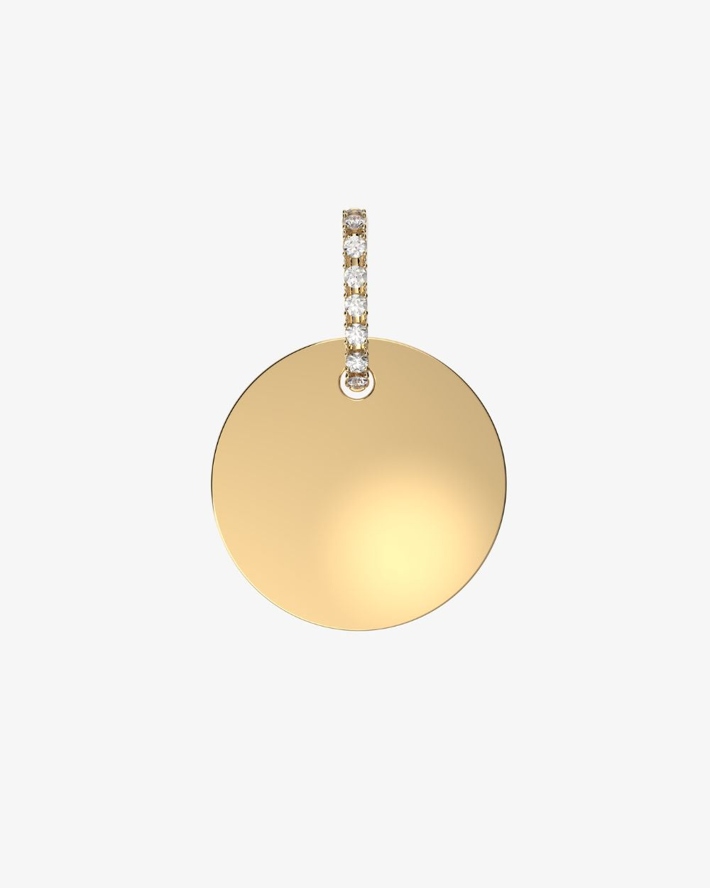 heroyne Engravable Topaz Disc Pendant 18 karat Gold Vermeil