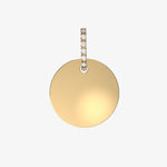 heroyne Engravable Topaz Disc Pendant 18 karat Gold Vermeil