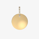 heroyne Engravable Topaz Disc Pendant 18 karat Gold Vermeil