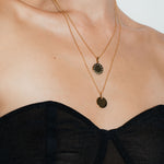heroyne Engravable Topaz Disc Pendant Diamond Disc Necklace 18k Gold Vermeil Diamonds 5