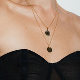 heroyne Engravable Topaz Disc Pendant Diamond Disc Necklace 18k Gold Vermeil Diamonds 5