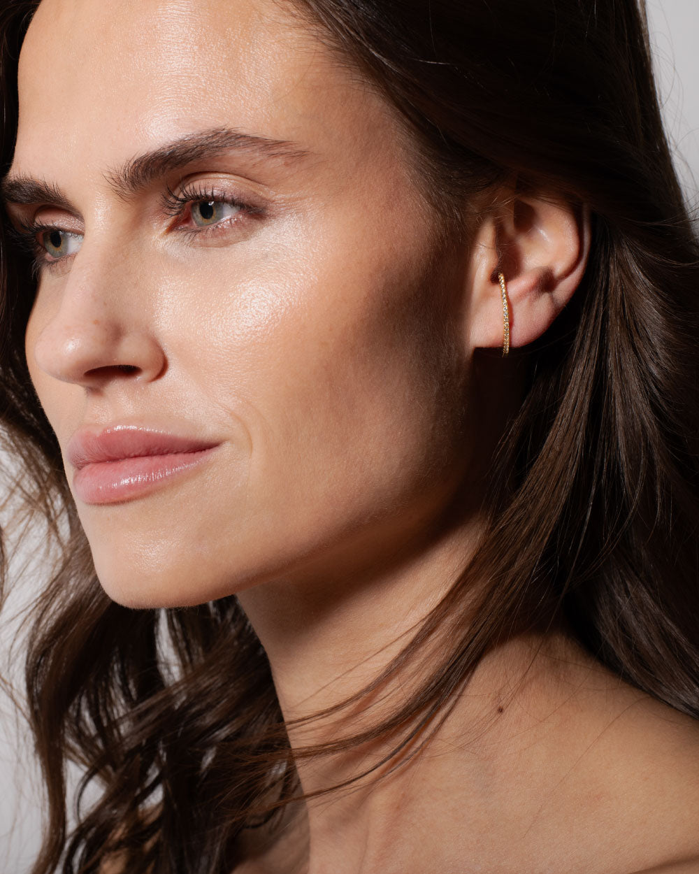 heroyne Eternity Earring 18k Gold Vermeil White Topaz 3