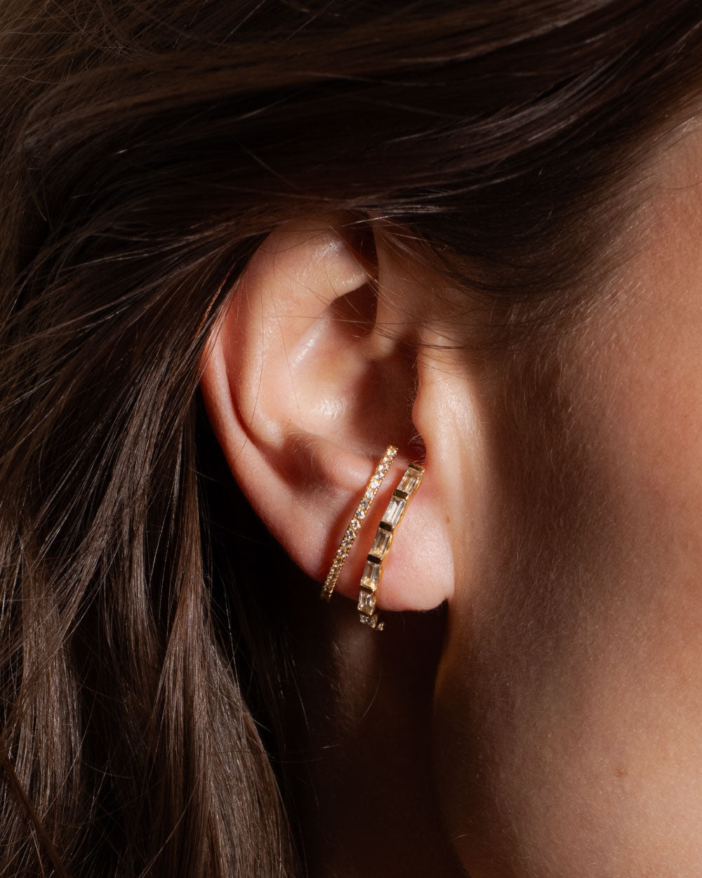 heroyne Eternity Earring Baguette 18k Gold Vermeil White Topaz 1