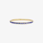 heroyne Eternity Ring 9k Solid Gold Blue Sapphires 