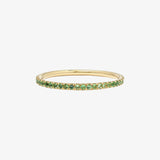 heroyne Eternity Ring 9k Solid Gold Green Emeralds 
