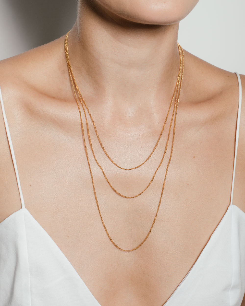 heroyne Fine Curb Chain 18k Gold Vermeil different necklace lengths 2