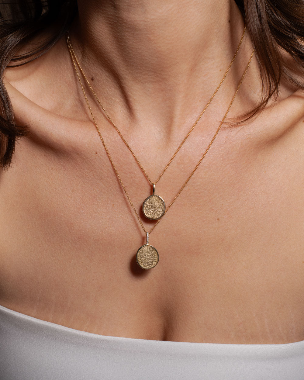 heroyne Fingerprint Necklace Solid Gold Diamonds 4