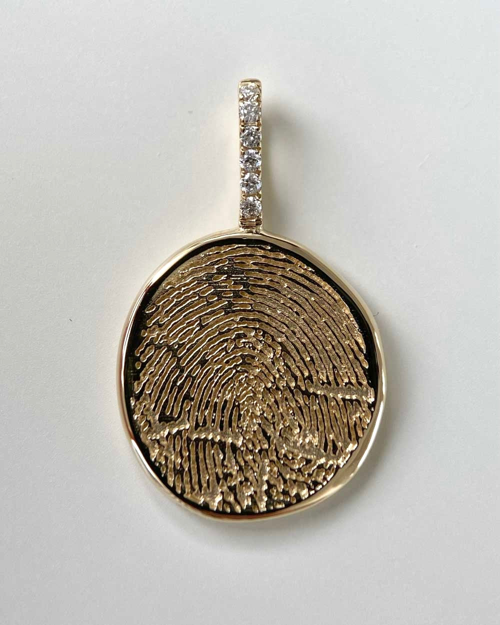 heroyne Fingerprint Pendant 14k Solid Gold Diamonds 2