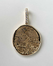 heroyne Fingerprint Pendant 14k Solid Gold Diamonds 2