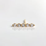 heroyne Gemstone Pave Stud White Topaz 18k Gold Vermeil