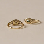 Marquise Rise Green Tourmaline Signet Ring - heroyne