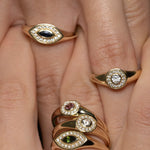 Marquise Rise Green Tourmaline Signet Ring - heroyne